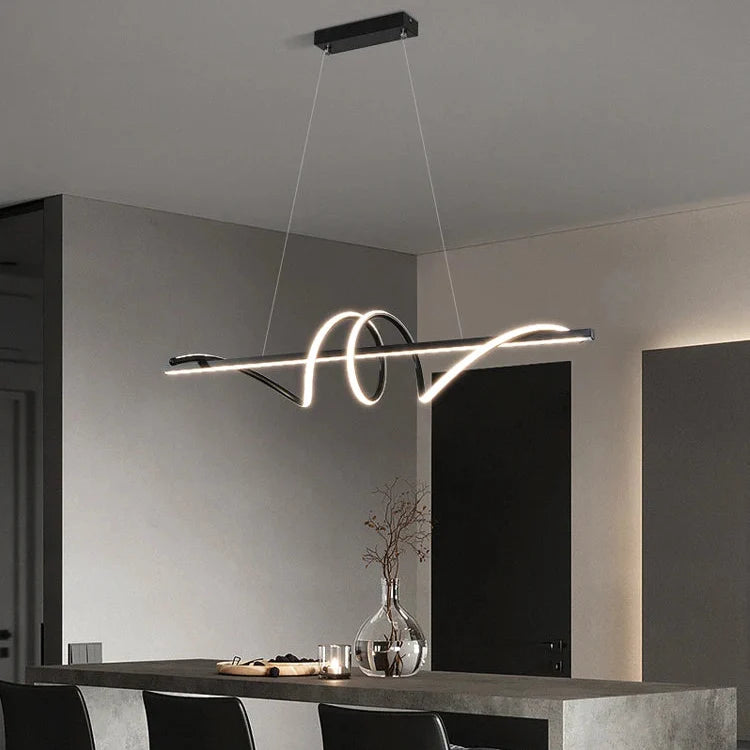 Moderne hanglamp kookeiland met krul | Gnistør