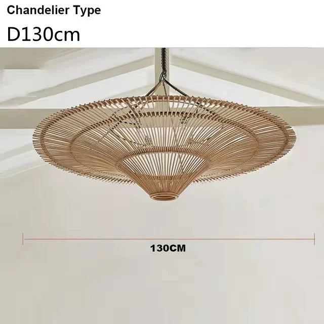 Hanglamp van rattan in ufo vorm | Rattan