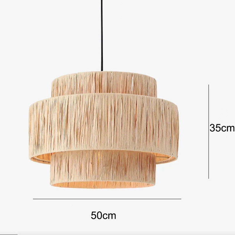 Ronde hanglamp van riet, handgemaakt | Rattan