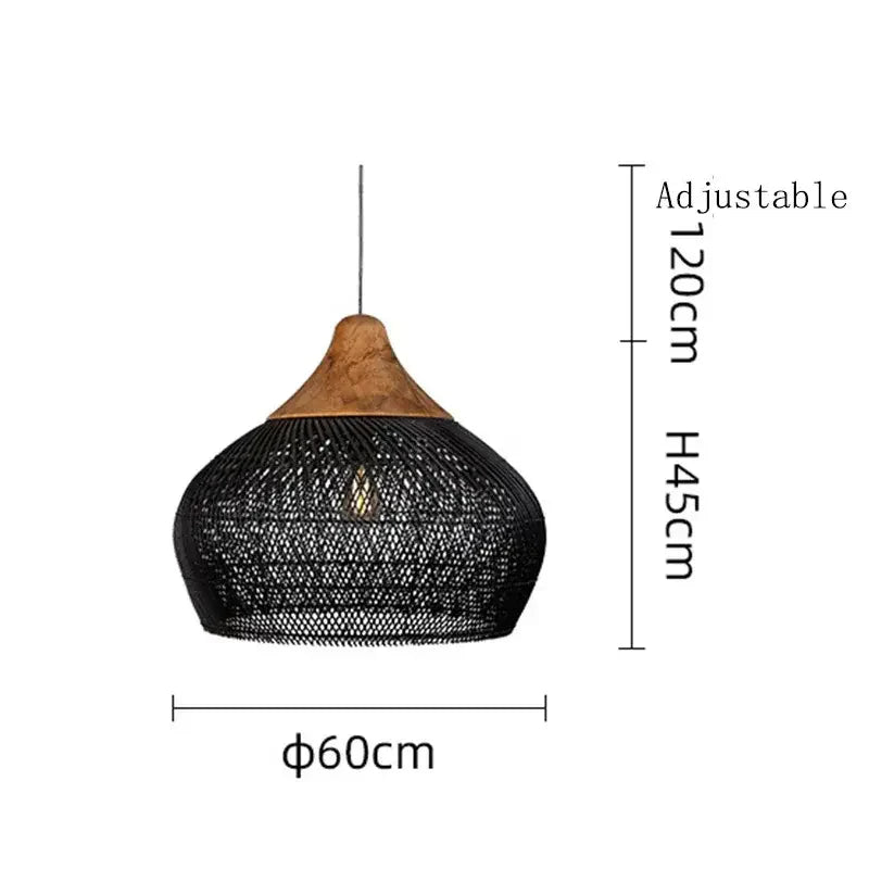 Rotan hanglamp zwart | Rattan