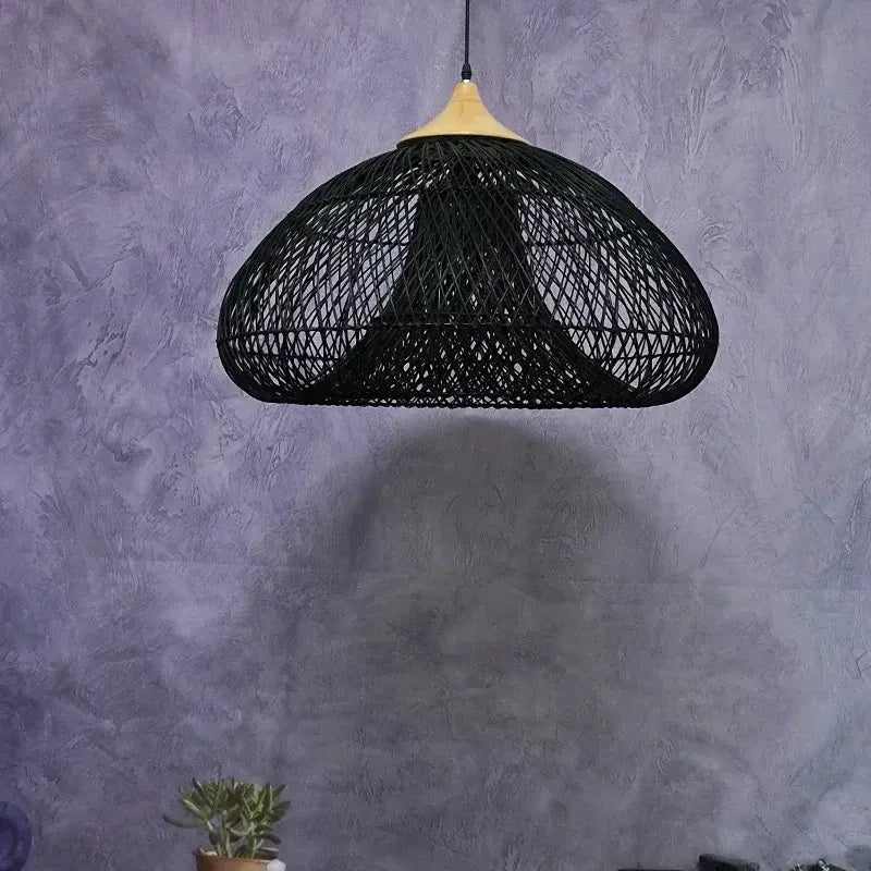 Rotan hanglamp zwart | Rattan