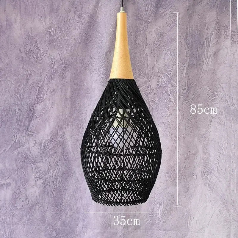 Rotan hanglamp zwart | Rattan