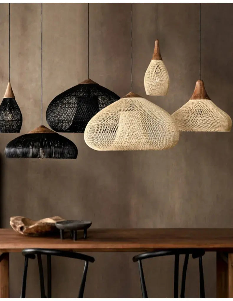 Rotan hanglamp zwart | Rattan