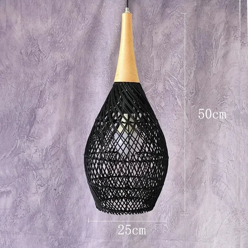Rotan hanglamp zwart | Rattan