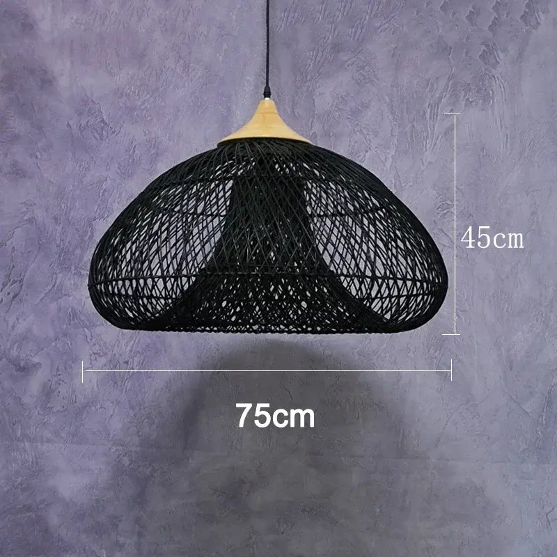 Rotan hanglamp zwart | Rattan