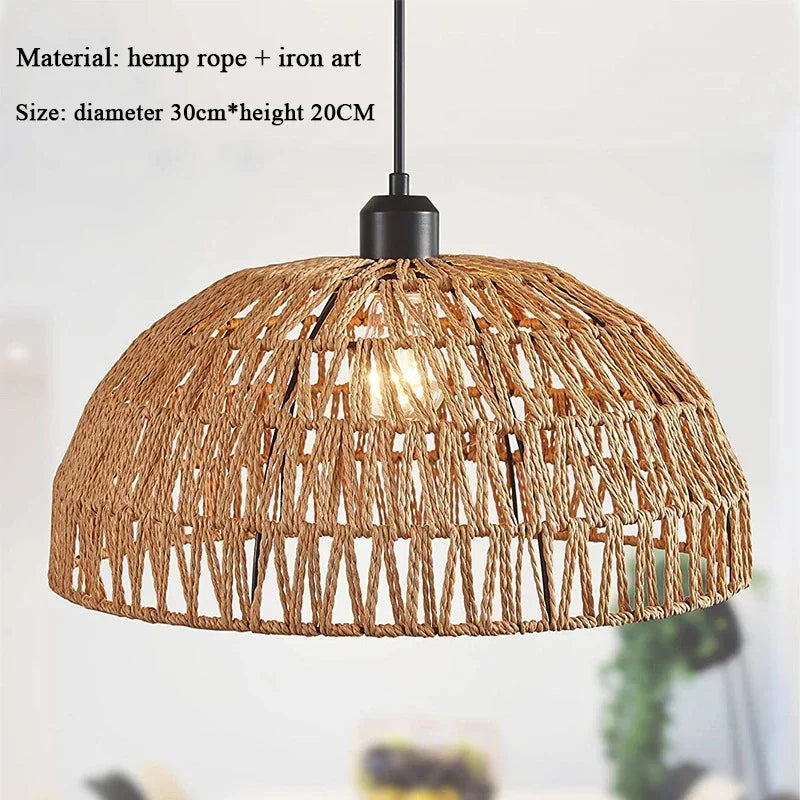 Kleine hanglamp van touw in drie kleuren | Funes