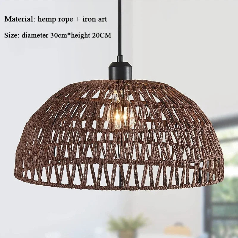 Kleine hanglamp van touw in drie kleuren | Funes