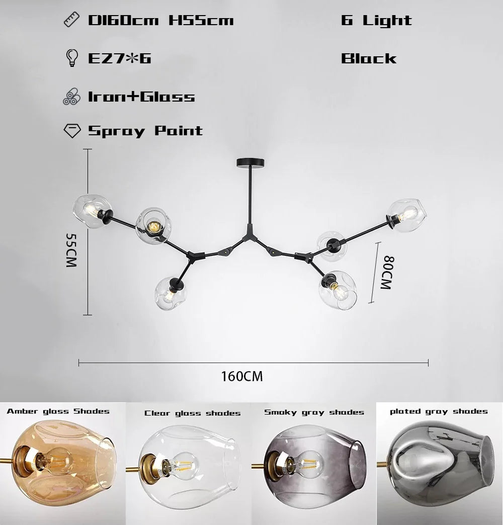 Hanglamp woonkamer beweegbare armen | Convexum
