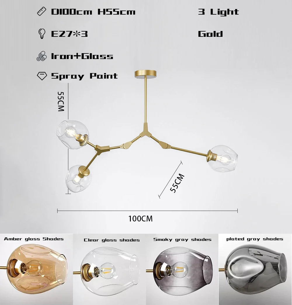 Hanglamp woonkamer beweegbare armen | Convexum