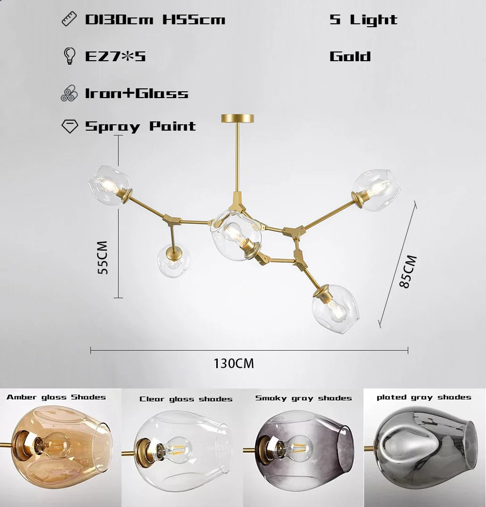 Hanglamp woonkamer beweegbare armen | Convexum
