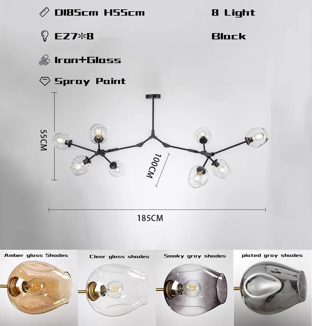 Hanglamp woonkamer beweegbare armen | Convexum
