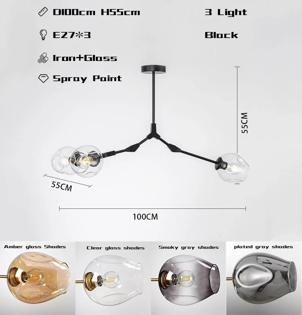 Hanglamp woonkamer beweegbare armen | Convexum