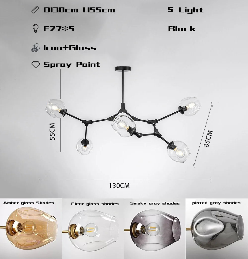 Hanglamp woonkamer beweegbare armen | Convexum