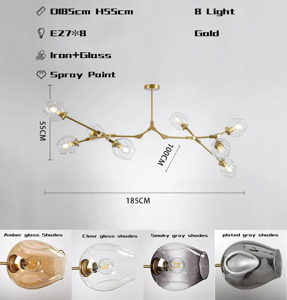 Hanglamp woonkamer beweegbare armen | Convexum