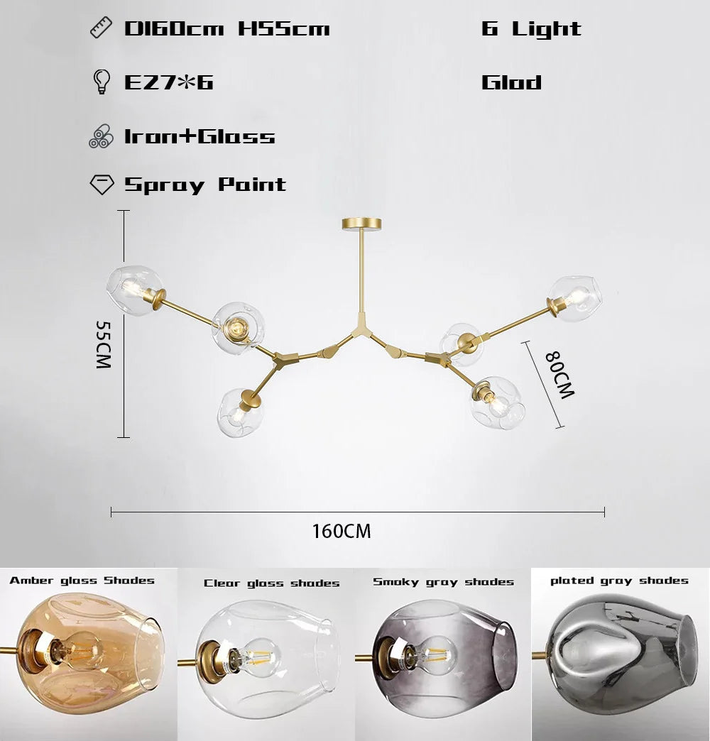 Hanglamp woonkamer beweegbare armen | Convexum