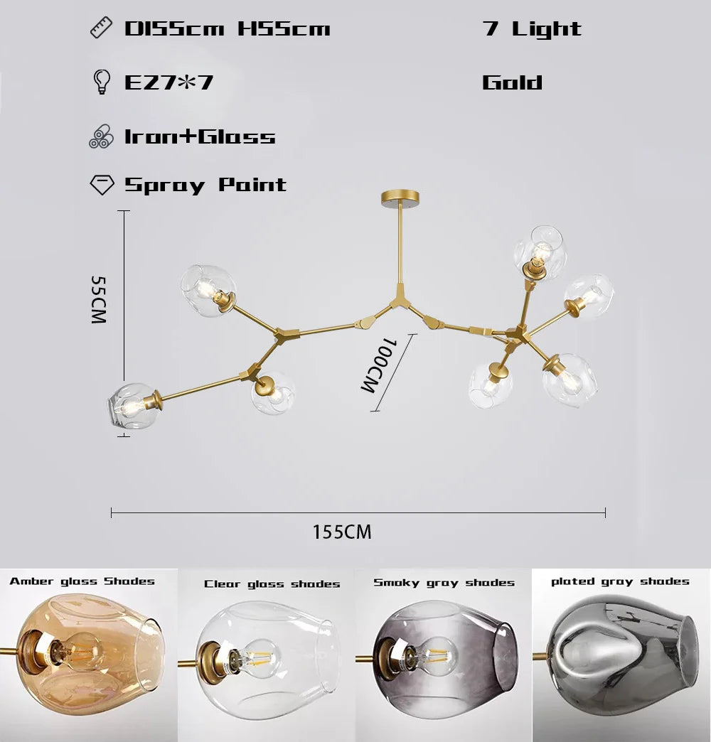 Hanglamp woonkamer beweegbare armen | Convexum