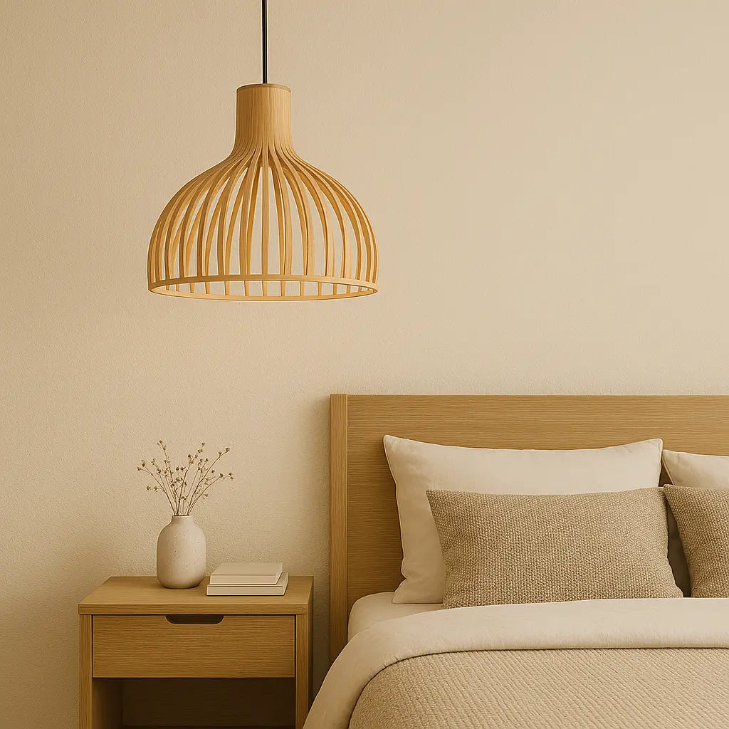 Houten hanglamp Ø35cm Ø45cm halve bol | Lignum