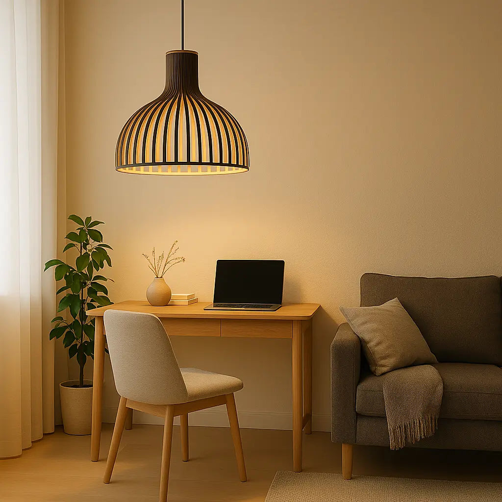 Houten hanglamp Ø35cm Ø45cm halve bol | Lignum