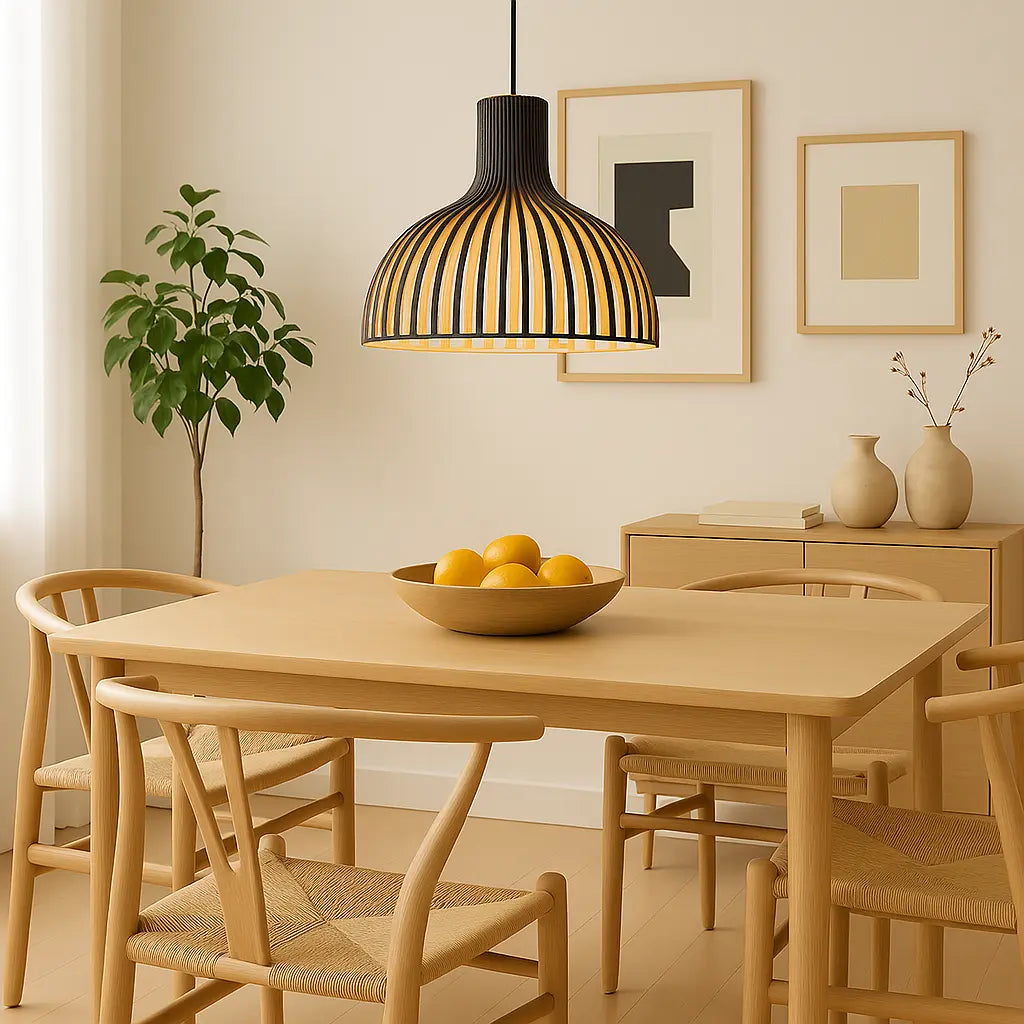 Houten hanglamp Ø35cm Ø45cm halve bol | Lignum