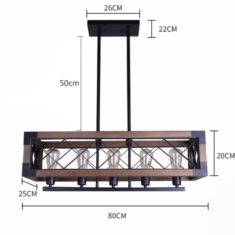 Industriële hanglamp met hout | Luminara