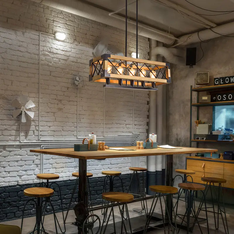 Industriële hanglamp met hout | Luminara