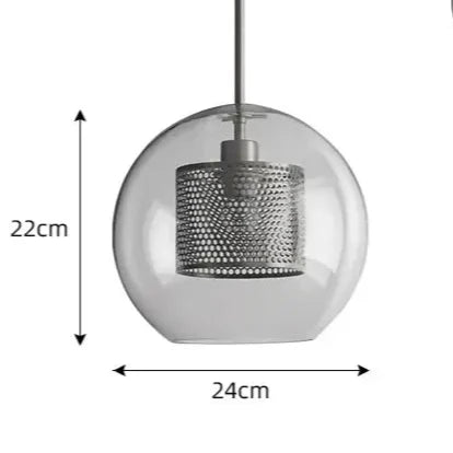 Industriële hanglamp glas, brons en zilver | Spatium