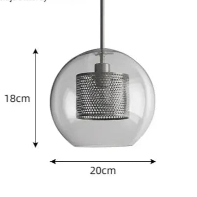 Industriële hanglamp glas, brons en zilver | Spatium