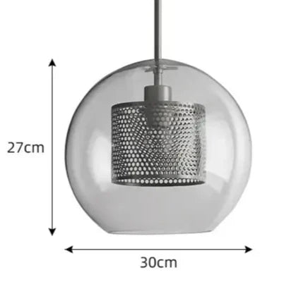 Industriële hanglamp glas, brons en zilver | Spatium
