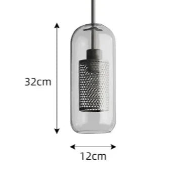 Industriële hanglamp glas, brons en zilver | Spatium