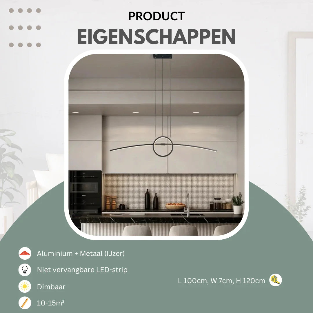 Design hanglamp eettafel met ring | Luxara