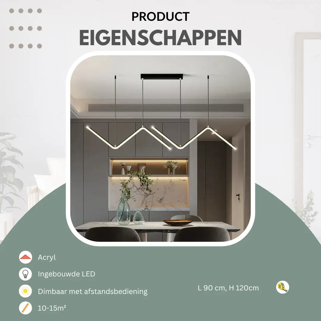 Moderne hanglamp eettafel of kookeiland | Gnistør