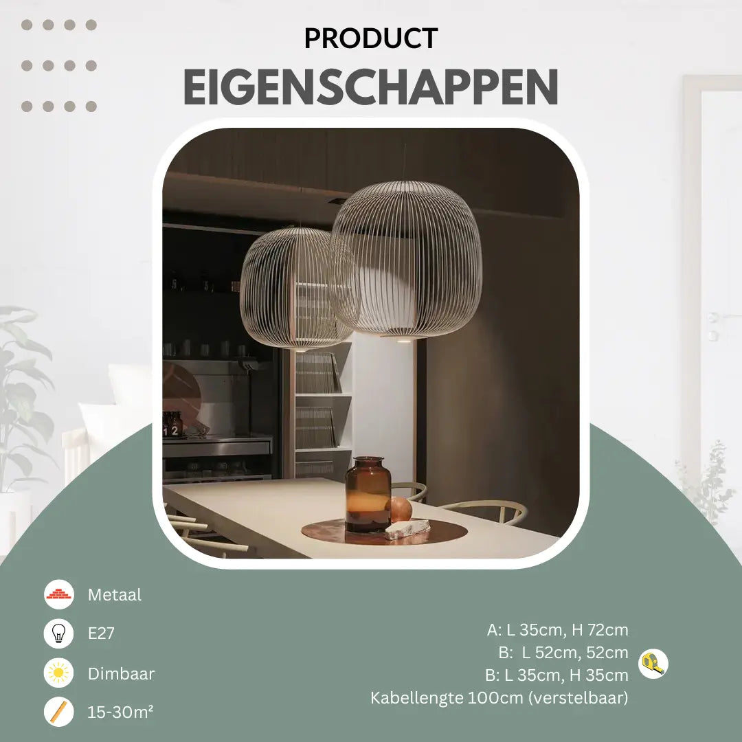 Hanglamp met metalen spaken | Luxara