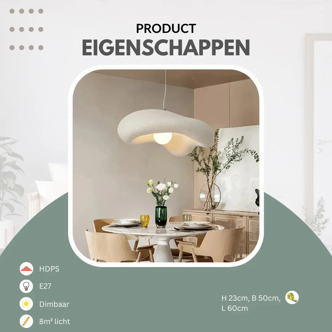 Wabi Sabi hanglamp, Wit, Creamy wit en grijs | Japandi
