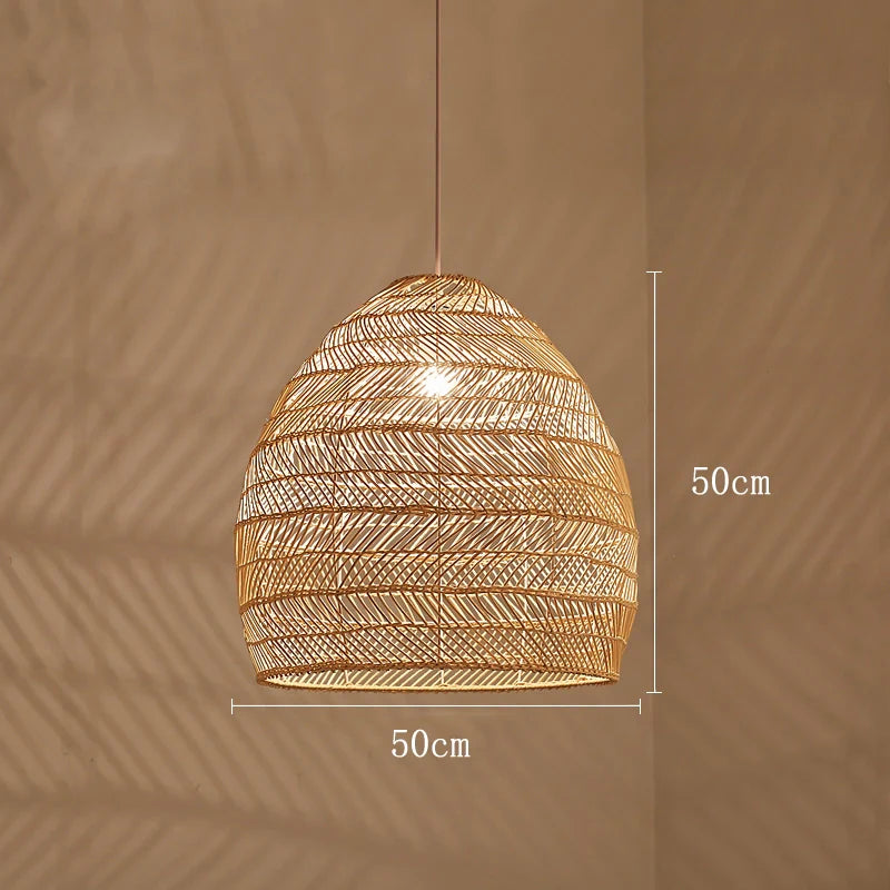 Rieten hanglamp zwart of beige | Laura