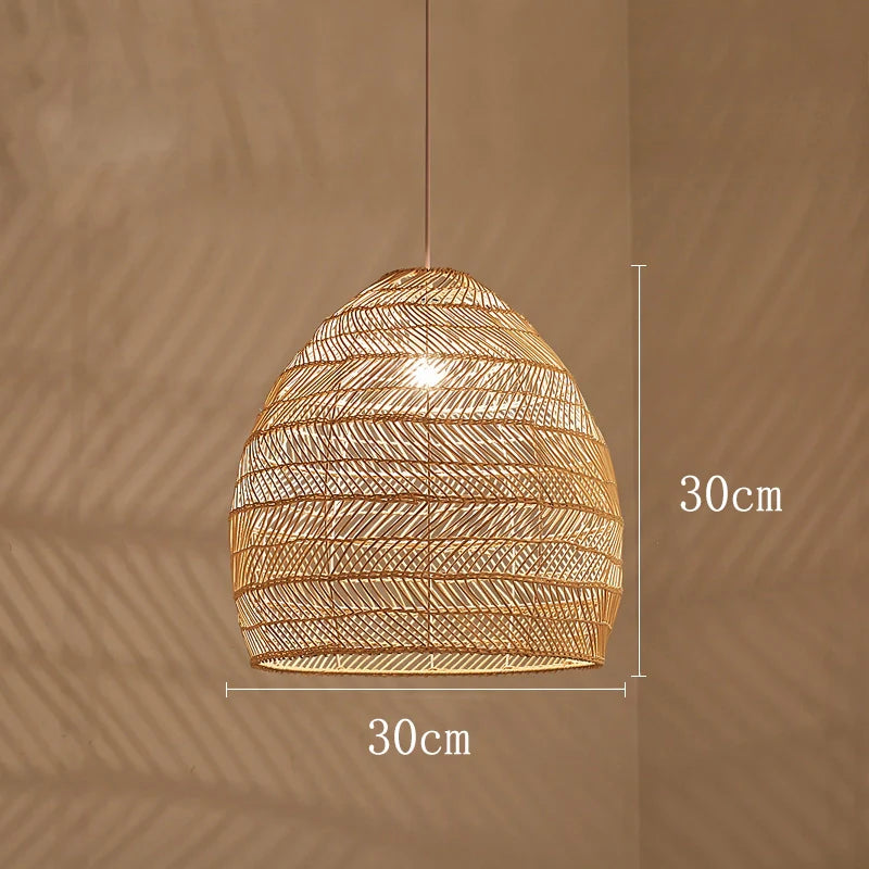 Rieten hanglamp zwart of beige | Laura