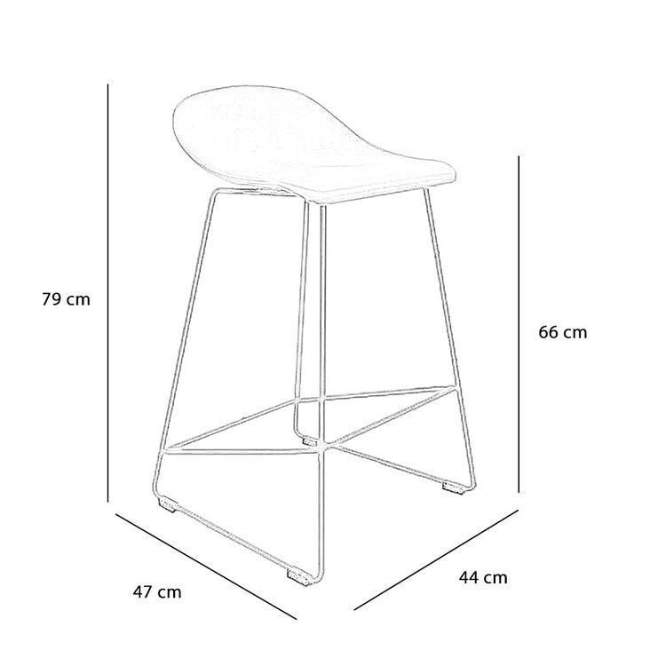 Scandinavische Barkruk Ellen wit 66cm