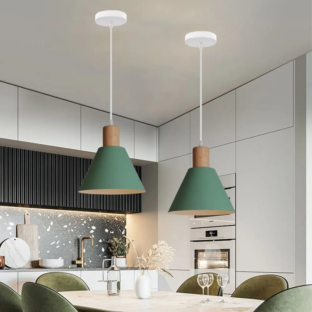 Scandinavische hanglamp, wit, grijs, groen | Dånsk