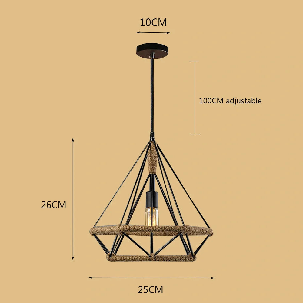 Hanglamp met kooi van touw