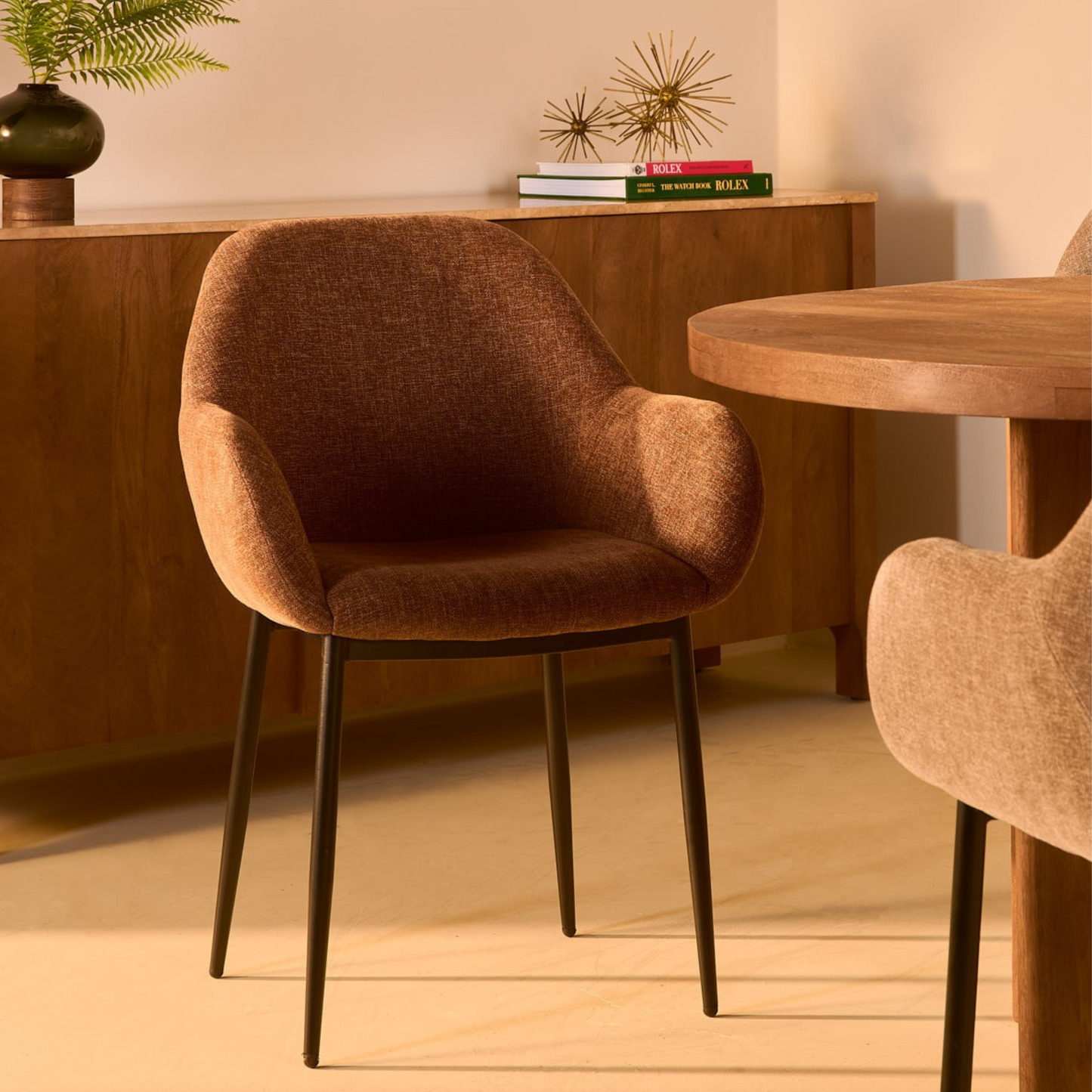 Eetkamerstoel Zara –  Stof Choco