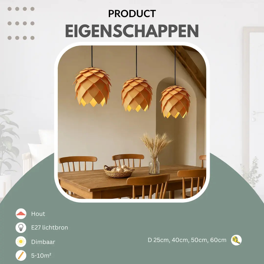 Hanglampen van hout eiken lamp | Lignum