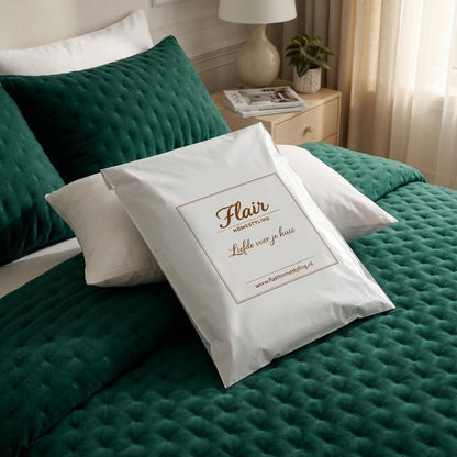 Luxe Premium Gewatteerde Sprei Smaragdblauw 280x280 cm – Zacht Aanvoelend