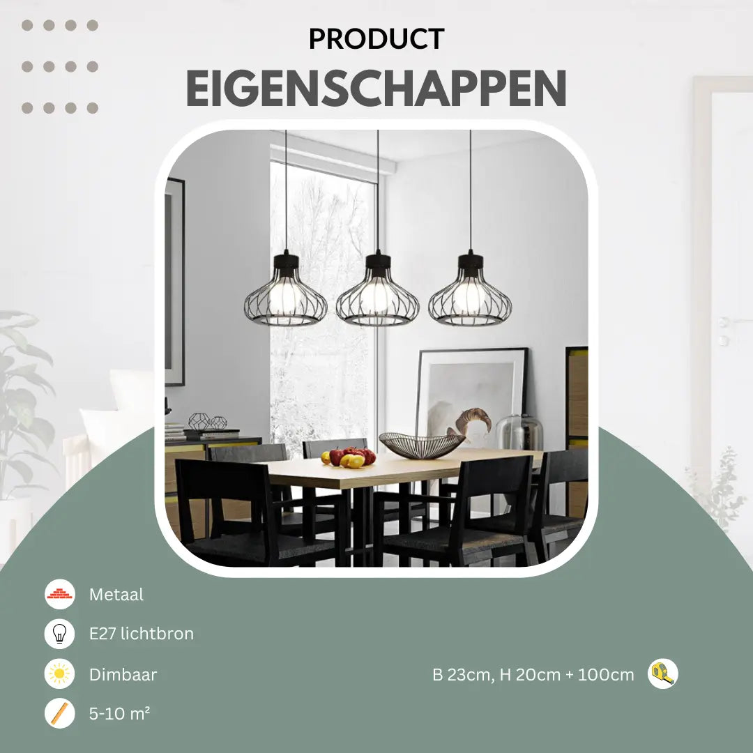 Industriële hanglamp zwart | Luminara
