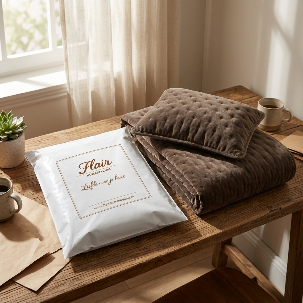 Luxe Premium Gewatteerde Sprei Donkerbruin 280x280 cm – Zacht Aanvoelend