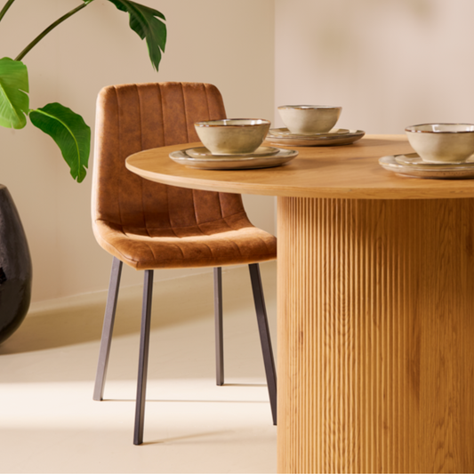 Eetkamerstoel Minsk – Microleder Cognac
