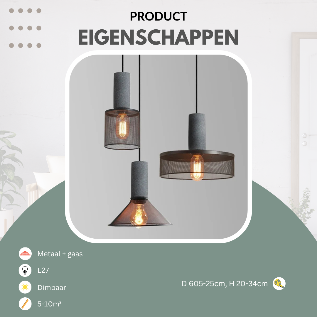 Hanglamp industrieel met betonlook | Spatium