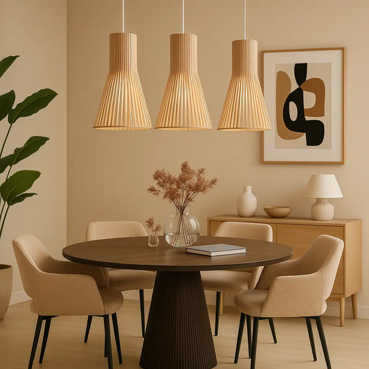Houten hanglamp Ø35cm Ø45cm langwerpig | Lignum
