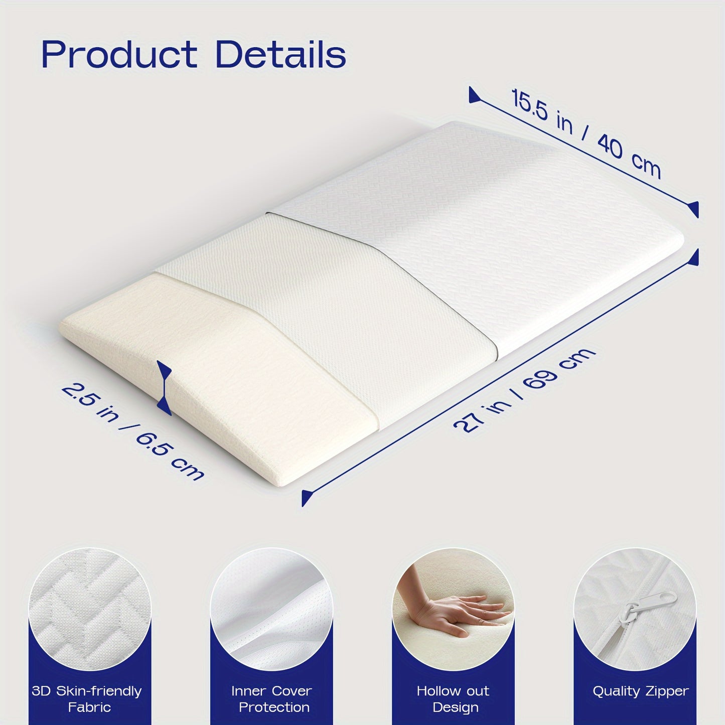 Ergonomisch Bedrugkussen voor Ondersteuning