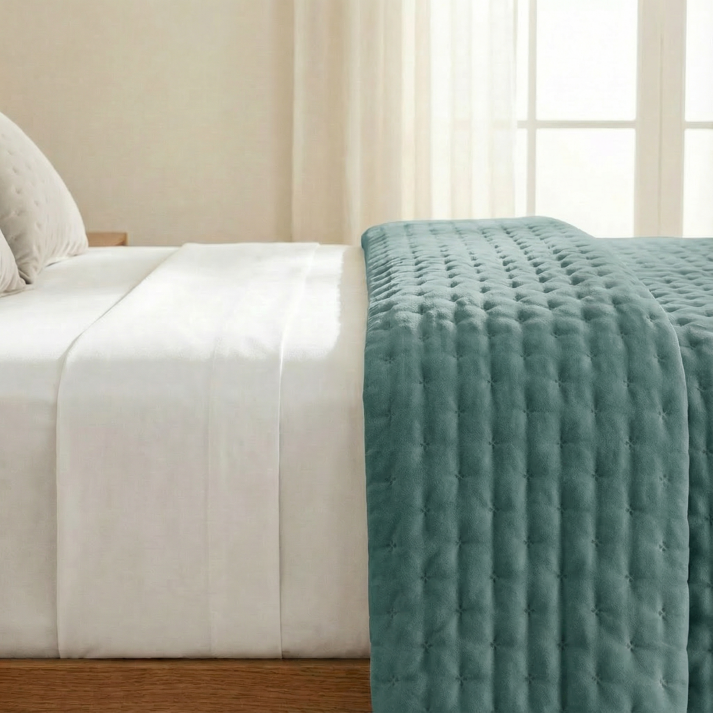 Luxe Premium Gewatteerde Sprei Blauw 280x280 cm – Zacht Aanvoelend