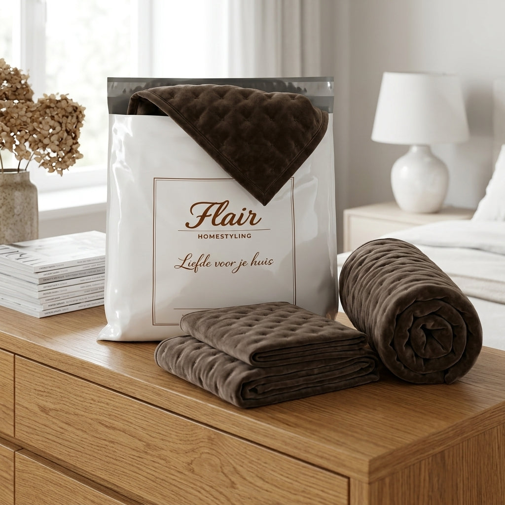 Luxe Premium Gewatteerde Sprei Donkerbruin 280x280 cm – Zacht Aanvoelend