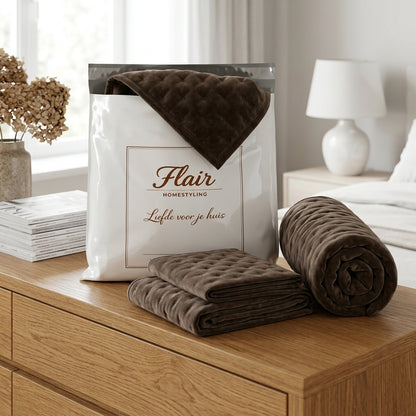 Luxe Premium Gewatteerde Sprei Donkerbruin 280x280 cm – Zacht Aanvoelend